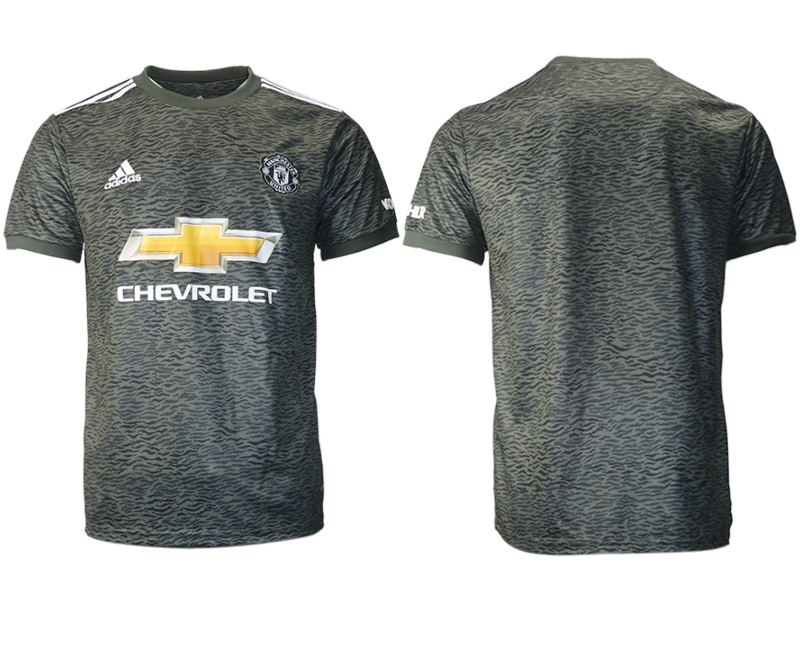 Men 2020-2021 club Manchester United away aaa version blank black Soccer Jerseys->manchester united jersey->Soccer Club Jersey